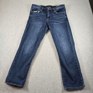Lucky Brand Women 6 28 Dark Wash Straight Leg Cropped Jeans Blue Denim Mid Rise